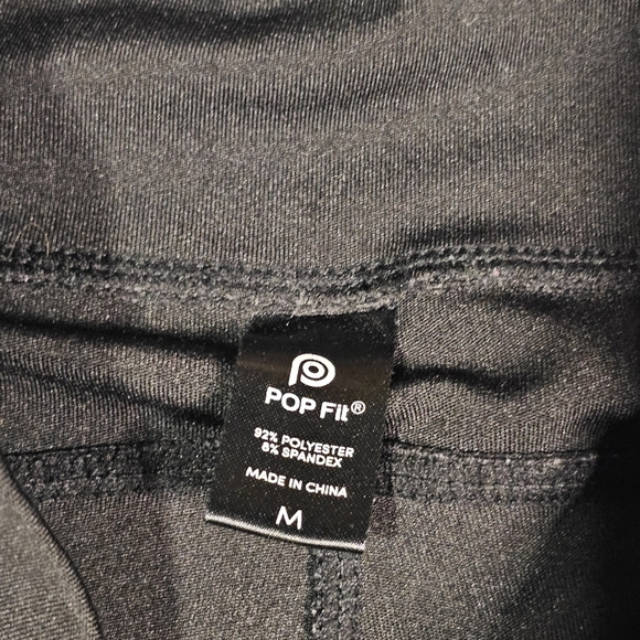 Peltoton Black Leggings Size Medium Sheer X Sides Pocket - Picture 6 of 6